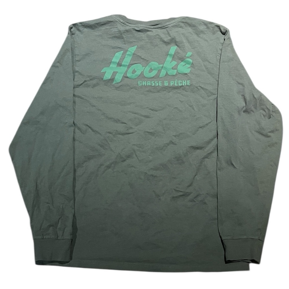 Hooke Chasse et Peche Long Sleeve Shirt Green Women’s Size Large - Picture 3 of 6